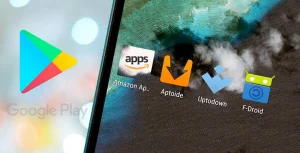 Сторонні магазини Amazon Appstore, Aptoide, Uptodown і F-Droid у Google Play