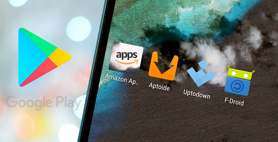 Сторонні магазини Amazon Appstore, Aptoide, Uptodown і F-Droid у Google Play